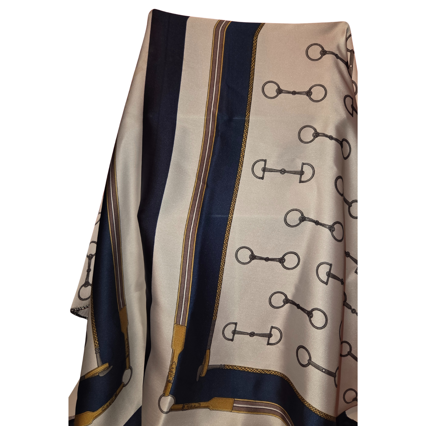 Scarf with horsebit pattern on a white background