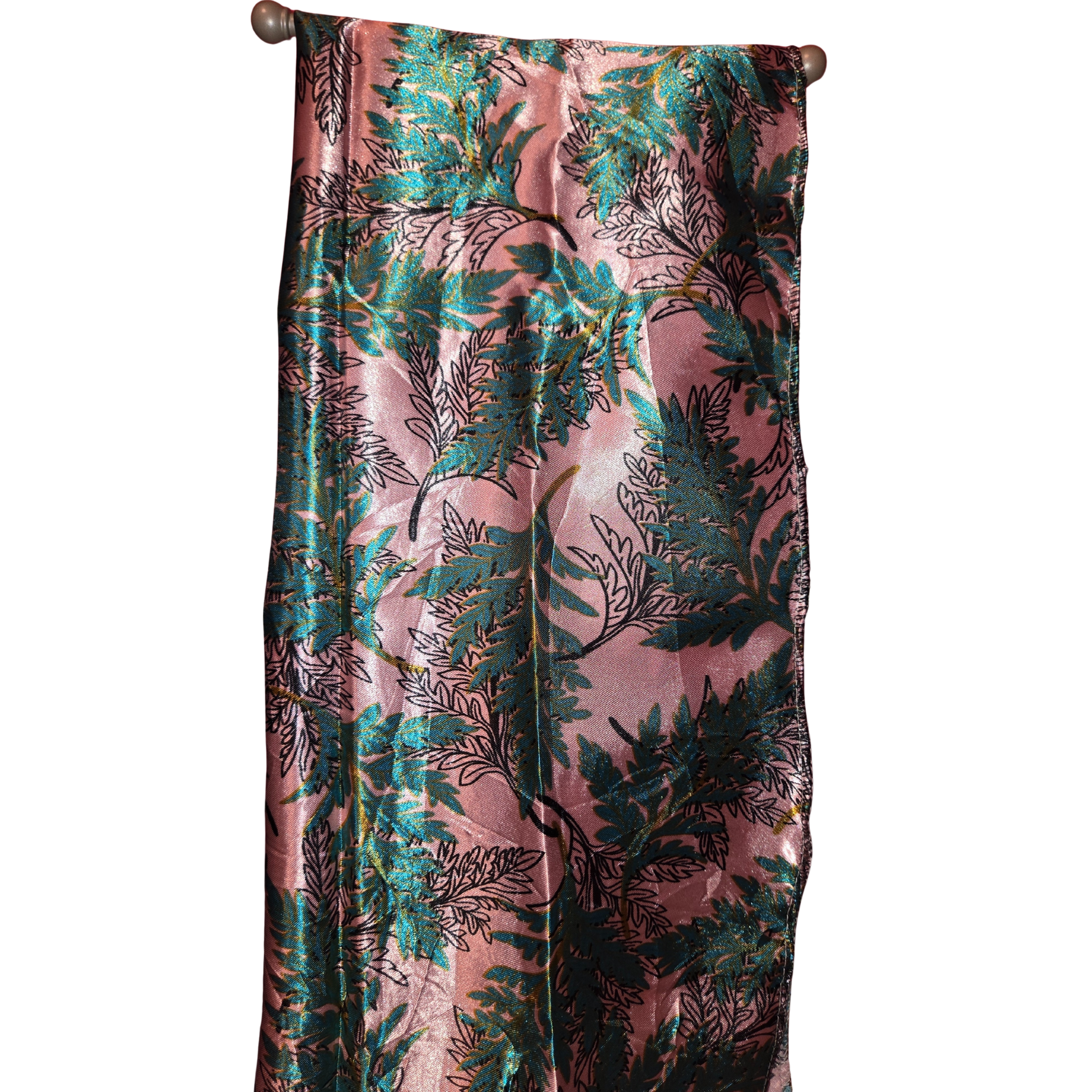 Silk scarf with floral pattern on a white background