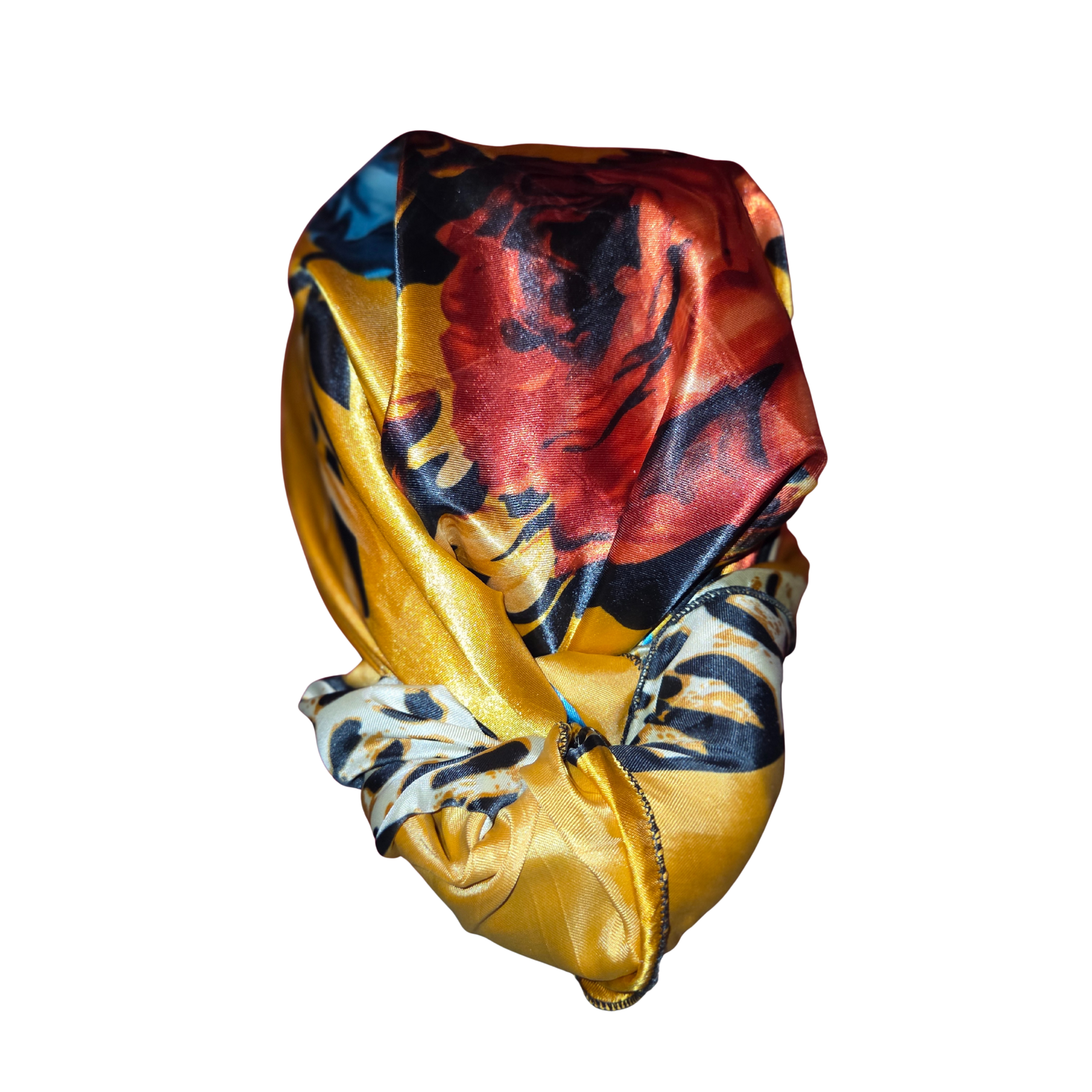 Colorful scarf with abstract design on a white background